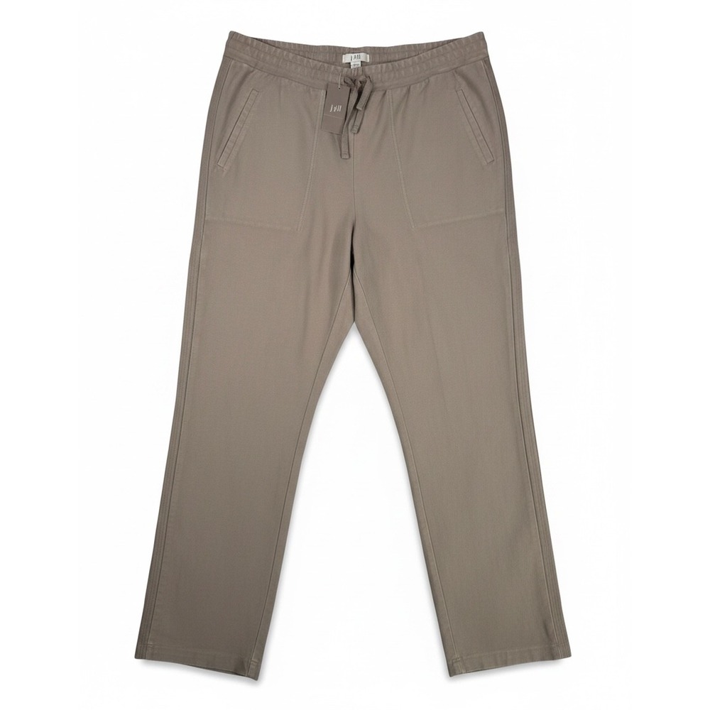 J. Jill Wearever Light Willow Taupe Knit Drawstring Pants Tall LT 236053